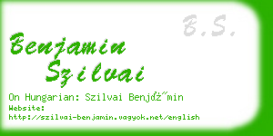 benjamin szilvai business card